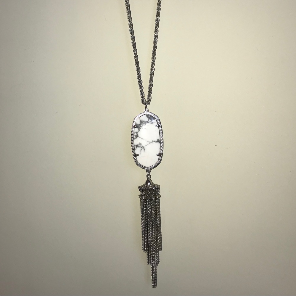 Kendra Scott Rayne Long Pendant Necklace in Marble